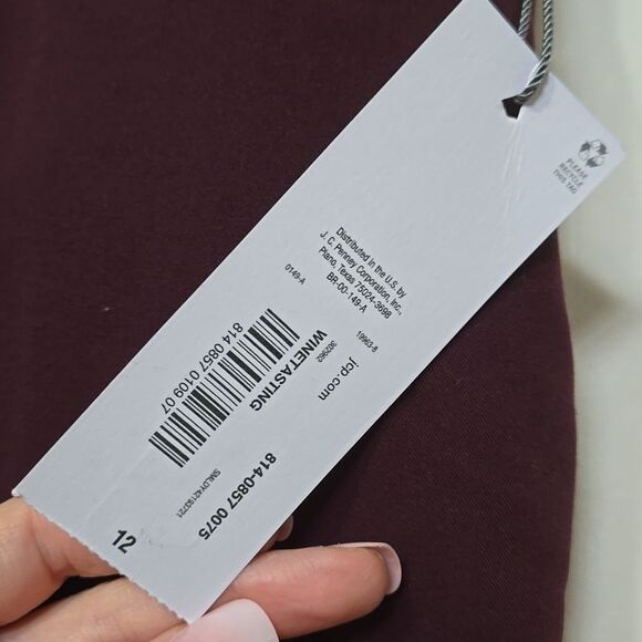 Liz Claiborne Emma Pants Womens Size 12 Career Wine Tasting Red Ankle Mid NWT - Picture 4 of 8